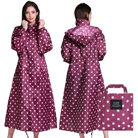LAMA Womens Long Raincoats Rain Jacket Waterproof Packable Outdoor ...