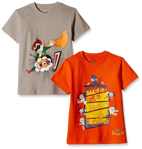 Buy Chhota Bheem Boys' T-Shirt (Pack of 2) (GGAPP-CMB72C_Light Grey and ...