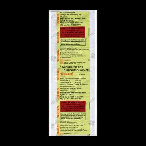 TELISTA CL TABLET 10'S, Price, Composition & Generic Alternatives - Medkart