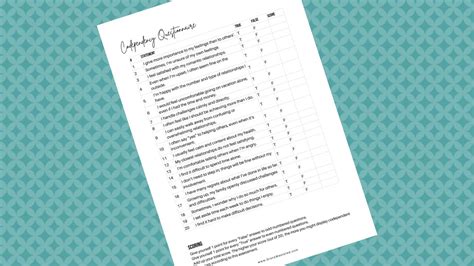 Image result for Codependency Worksheets Free Printable