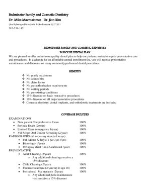 Fillable Online Bedminster Family and Cosmetic Dentistry Dr. Mike ...