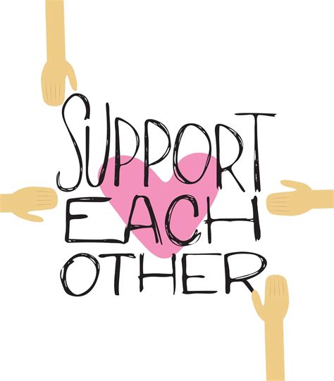 Support each other quote in lettering style. Vector 14522388 Vector Art ...