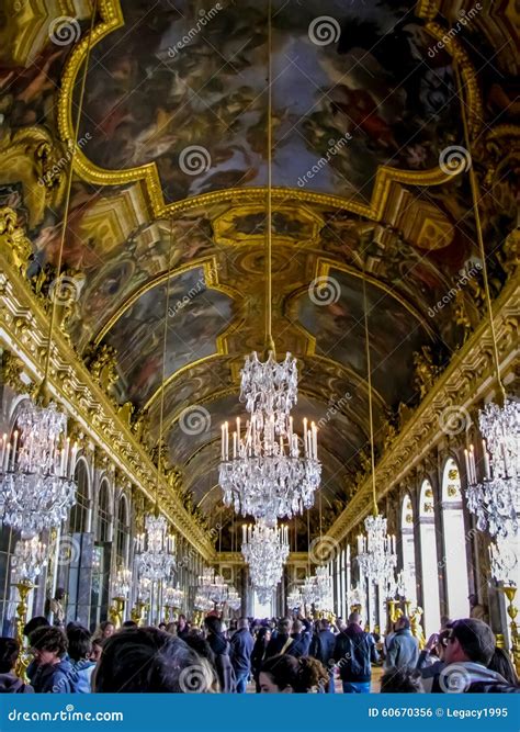 Hall of Mirrors - Palace of Versailles - Versailles, France Editorial ...