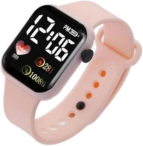 MASTRENA Digital Dial Waterproof Smart Design LED Display Kids Pink ...
