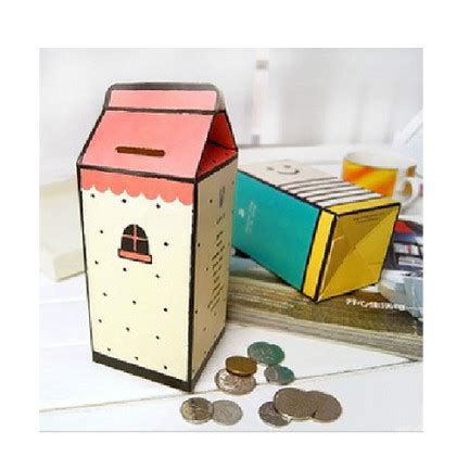 韩国可爱创意牛奶造型储蓄罐 diy存钱罐 DIY自制折纸储蓄盒收纳盒-设计本逛商品