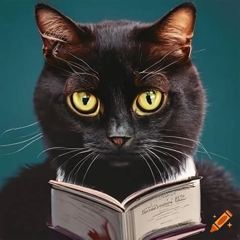 Cat Reading A Book Gif