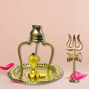 DARIDRA BHANJAN ShivLing with Trishul Brass Temple Shivling, Shivling ...