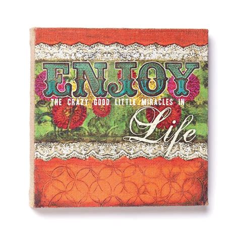 Demdaco Brave Girl Enjoy Life Burlap Square Wall Art, 8-Inch : Amazon ...