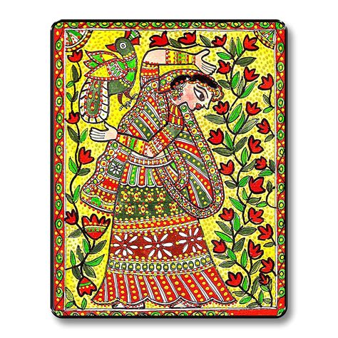 SAF Wood Paintings Madhubani Traditional Black Frame Painting For Wall ...