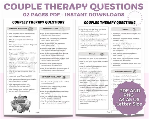 Couple Therapy Question Couple Therapy Intervention Therapy Questions ...