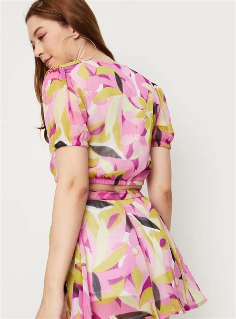 Buy Women Floral-Print Wrap Crop Top Online at just Rs. 499.0 ...