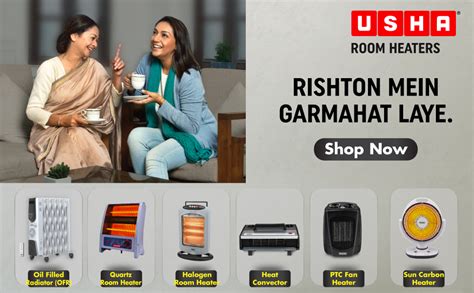 USHA 4309 FSE PTC Oil Filled Radiator with S-Shape Fins, Remote, Timer ...