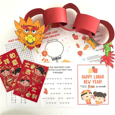 Lunar New Year Activity Sheets for Kids with DIY Paper Dragon | Chinese ...