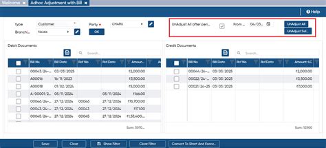 Adhoc Adjustment with Bill