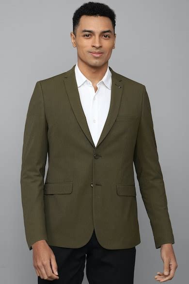 Buy Men Green Slim Fit Solid Formal Blazer Online - 871035 | Allen Solly