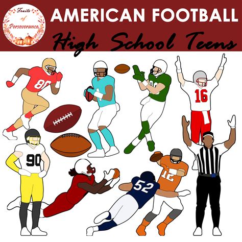 American Football Players High School Teens Clipart | Young Adults Clip ...