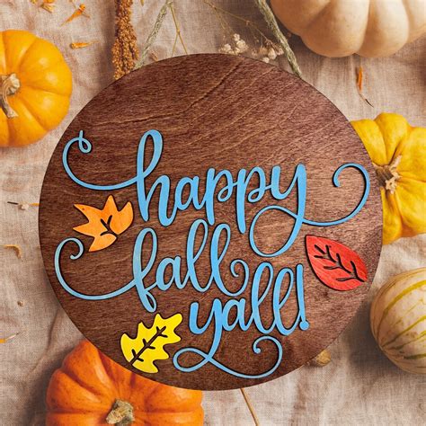 Happy Fall Yall Door Sign Fall Front Door Decor Fall - Etsy