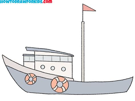 How to Draw a Fishing Boat - Easy Drawing Tutorial For Kids