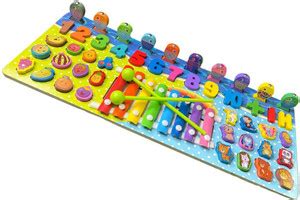 VikriDa 5 in 1 Montessori Wooden Puzzle Sorting Learning Board Toys - 5 ...