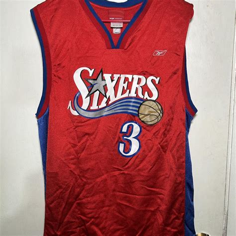 ALLEN IVERSON JERSEY COLOR: RED SIZE: M - Depop