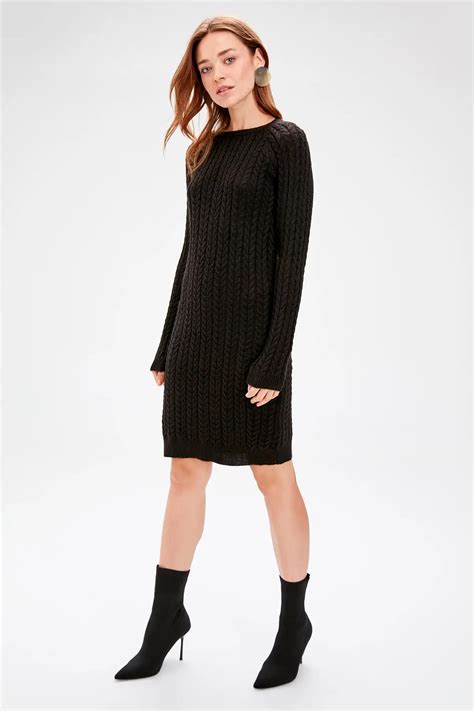 Women Mesh Patterned Knitwear Dress