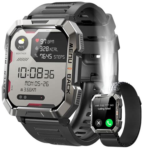 Military Smart Watch for Men (Answer/Make Calls), 2.01'' Smart Watch ...