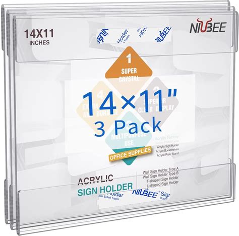 NIUBEE Acrylic Sign Holder 14 x 11 inches Wall Mount India | Ubuy