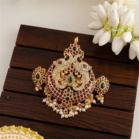 Royal Look Peacock Hair Clip – AJ Punnagai