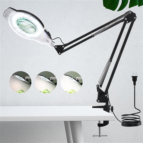 KIRKAS LED 5X Magnifying Desk Lamp, 2,200 Lumens Stepless Dimmable, 8 ...