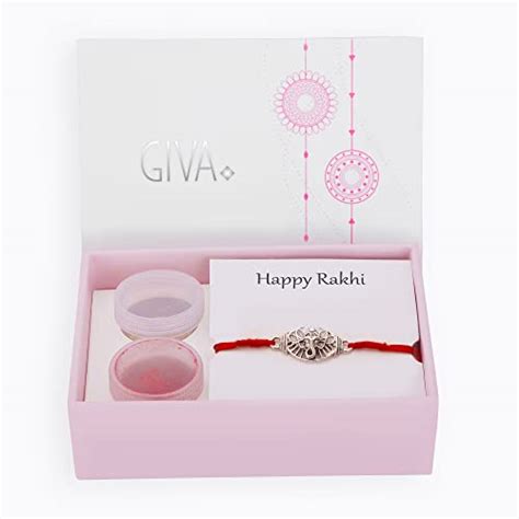 Buy GIVA 925 Sterling Silver Oxidised Silver Vinayak Rakhi, Cotton ...