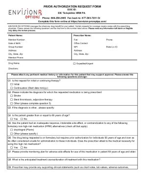 EnvisionRxOptions Prior Authorization Request Form - Fill and Sign ...