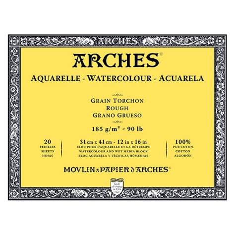 htconline.in| Arches Watercolor Paper Block Rough 185gsm 31x41cm ...