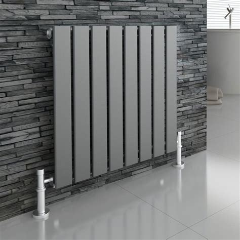 MODERN DESIGNER ANTHRACITE FLAT PANEL HORIZONTAL RADIATOR HEATER ...