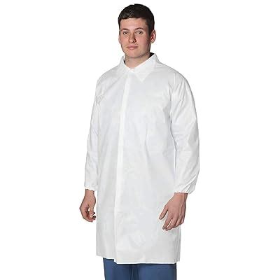 Brand: AMZ Supply Disposable White Lab Coat, L Size, No Pockets, 4 ...
