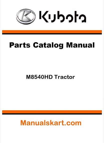 Kubota M8540HD Tractor Parts Catalog Pdf Manual