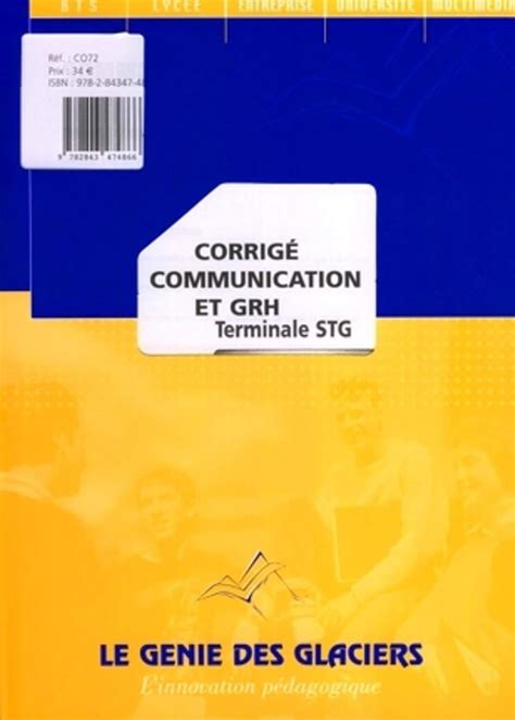Amazon.in: Buy Corrige communication et grh pour terminale stg. le ...
