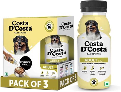 Costa D'Costa Nutrient-Infused Liquid for Dogs, (Pack of 250ml x 3 ...