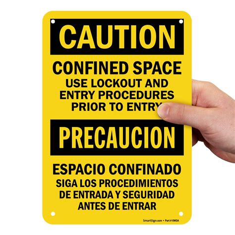 SmartSign "Caution - Confined Space - Use Lockout And Entry Procedures ...