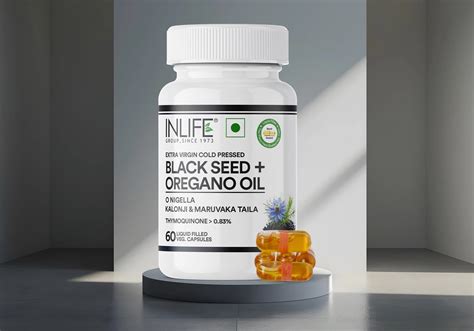 Inlife Black Seed Oil & Oregano Oil Capsules | Extra Virgin Cold ...