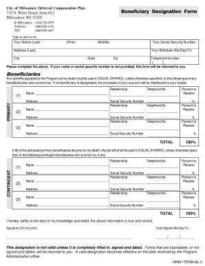 Fillable Online City of Milwaukee Deferred Compensation Plan 612 ...
