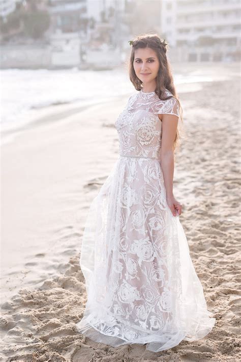 Colored Beach Wedding Dresses