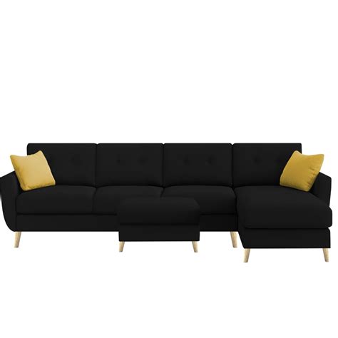 Lizel RHS 6 Seater L Shape Sofa Set with Center Table for Living Room