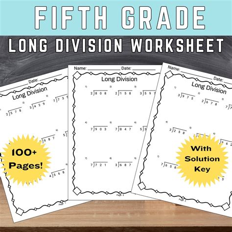 Image result for 5th Grade Math Worksheets Printable Long Division