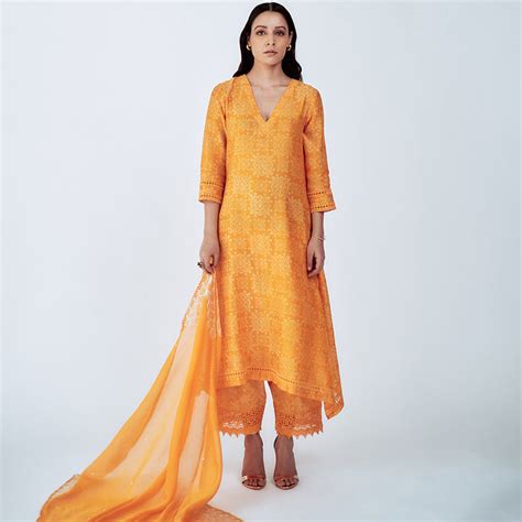 Orange Kurta Set – HouseofPinkOnline