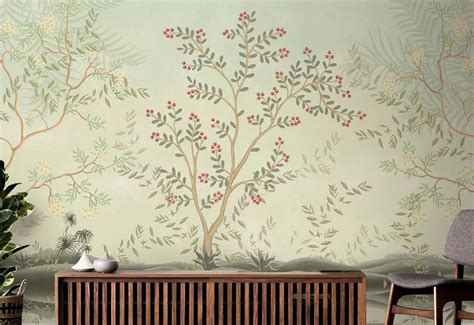 Sage Symphony Serenade Chinoiserie Wallpaper – Myindianthings