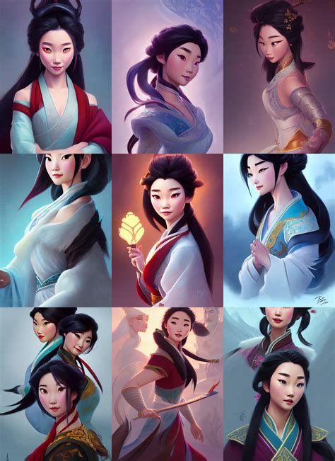 characters from mulan combined with frozen, fantasy, | Stable Diffusion ...