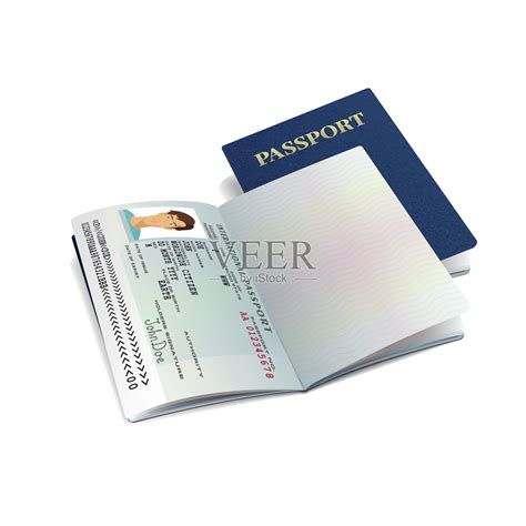 矢量国际护照模板与样本个人数据页插画图片素材_ID:162335784-Veer图库