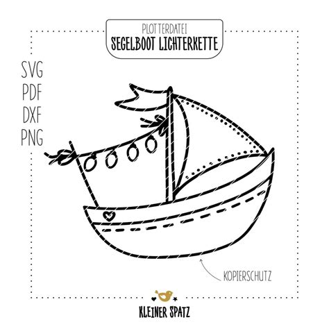 Plotterdatei, Laserdatei Motiv Segelboot Lichterkette - kaufen