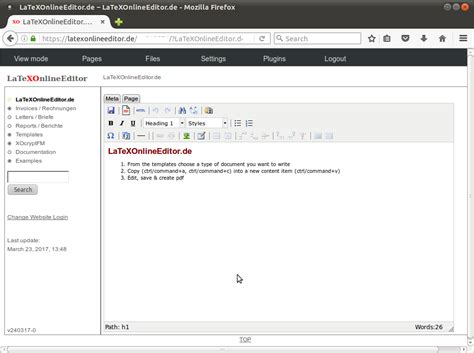 LaTeX Online Editor - Browser-based Rich-Text Editor to create PDFs