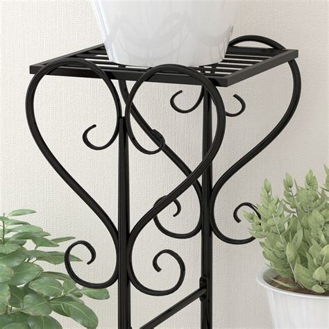 FUFU&GAGA Metal Plant Stand 42.3-in H x 22.4-in W Black Indoor/Outdoor ...